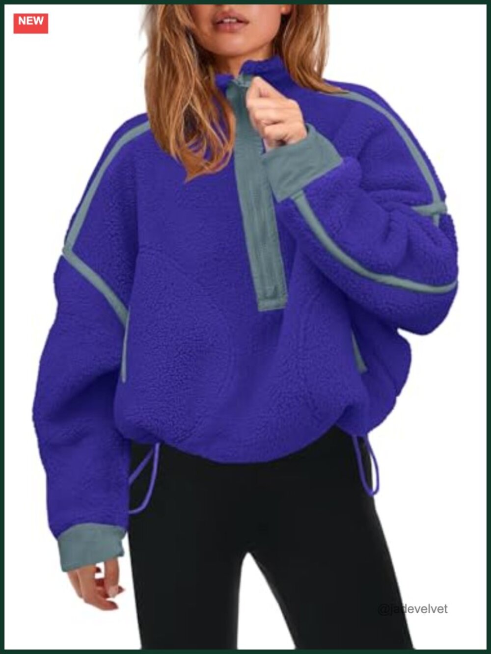 Women's Half Zip Fleece Pullover Sherpa Jacket Fuzzy Teddy Sweatshirt